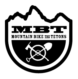 Mountain Bike the Tetons logo with mountains, tools, and bike cog.
