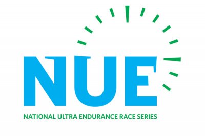 NUE logo with green semicircle above text.