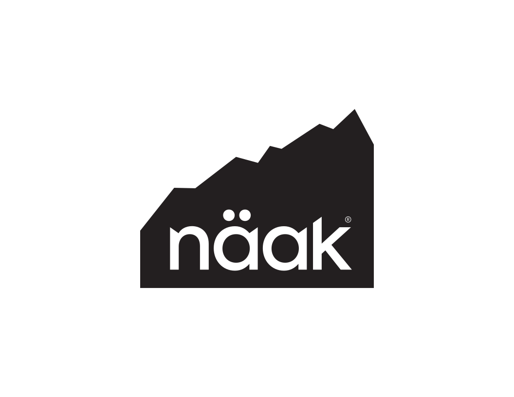 Näak logo with stylized black mountain shape.