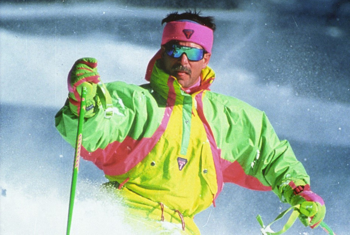 A skier from the 80s
