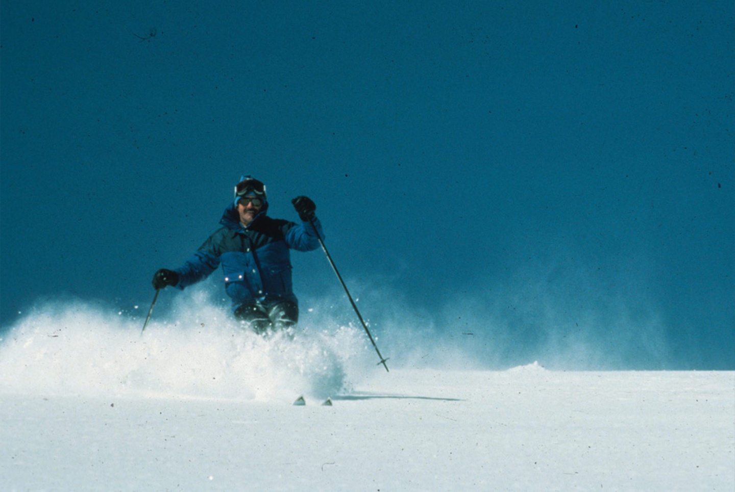 A skier from the 80s