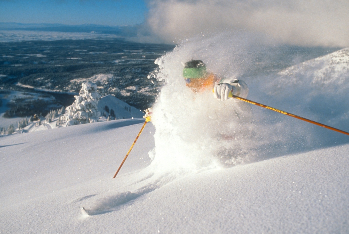 A skier from the 80s