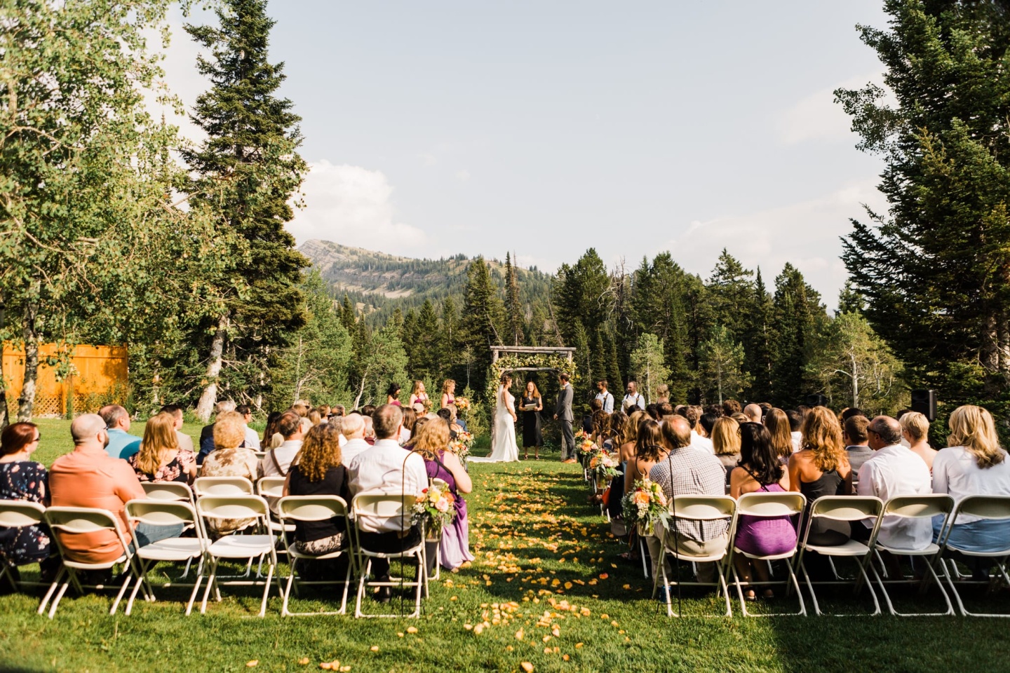 People sat at wedding
