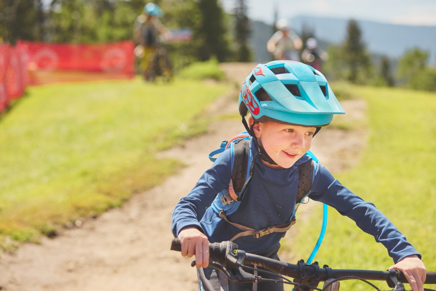 A child riding a bike outside