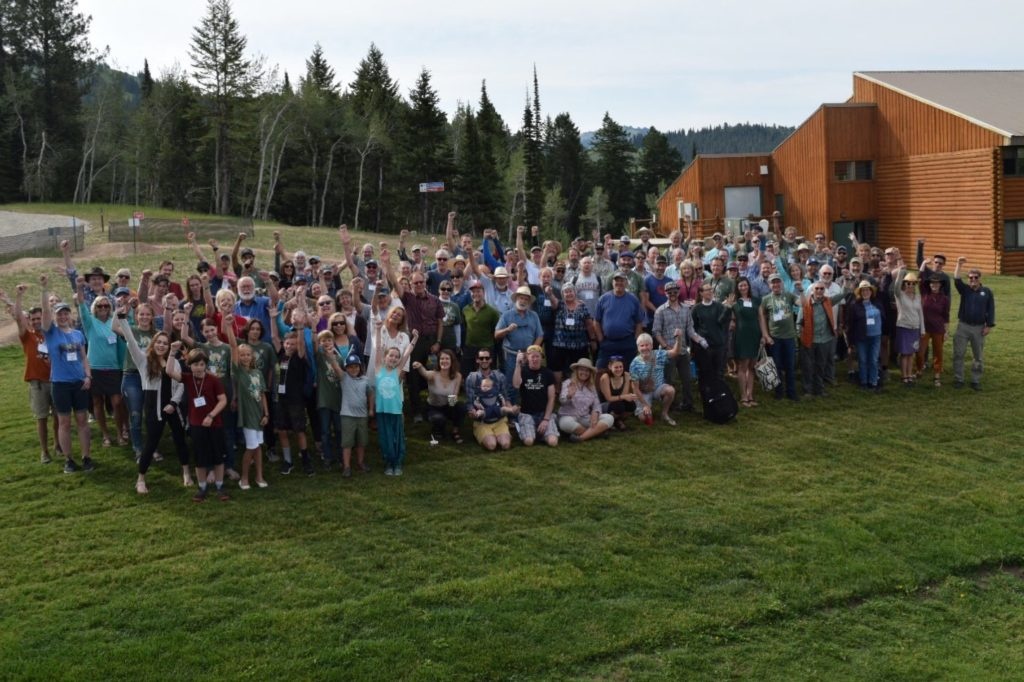 Targhee Music Camp participants on the lawn at Targhee.