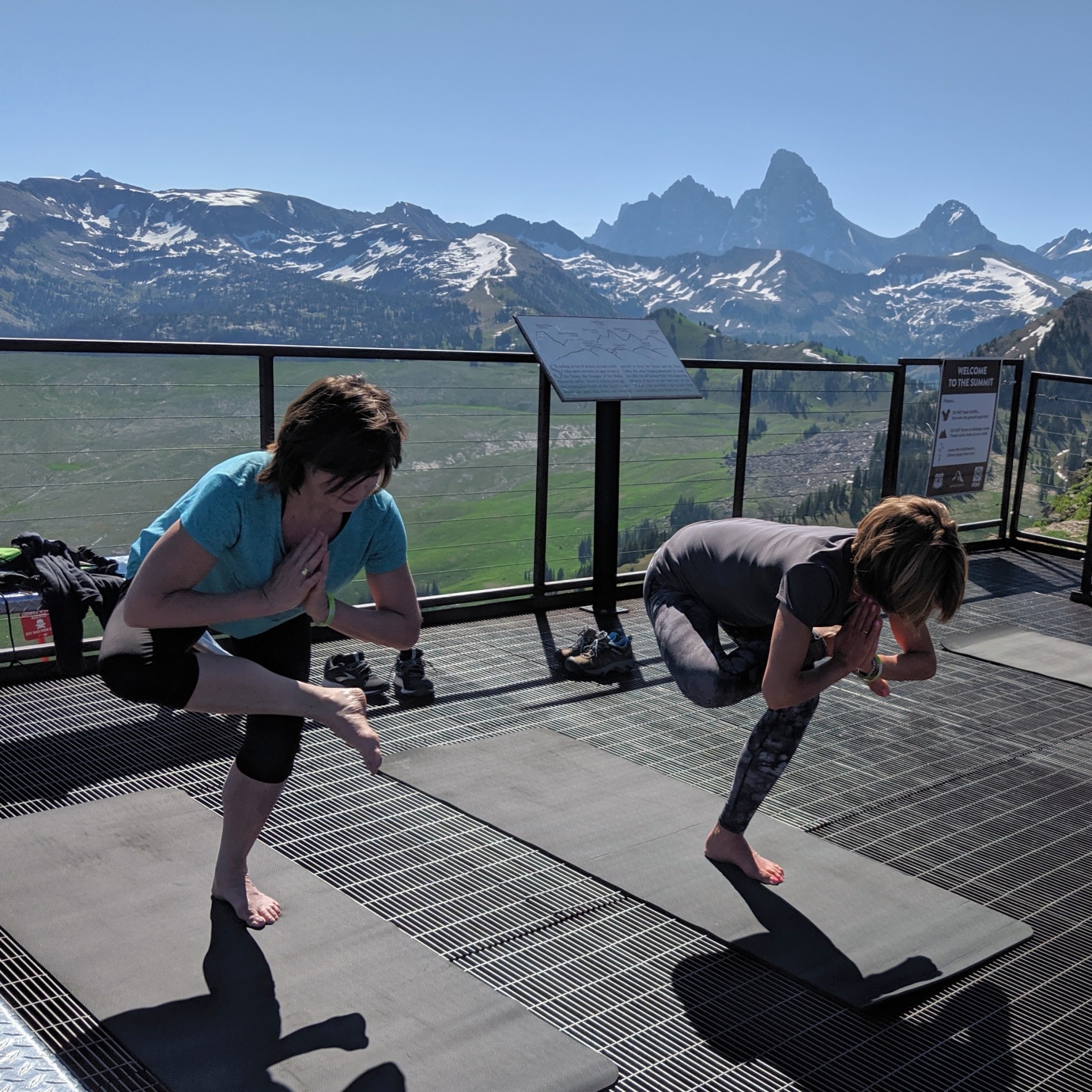 Summit Yoga, views of the Tetons
