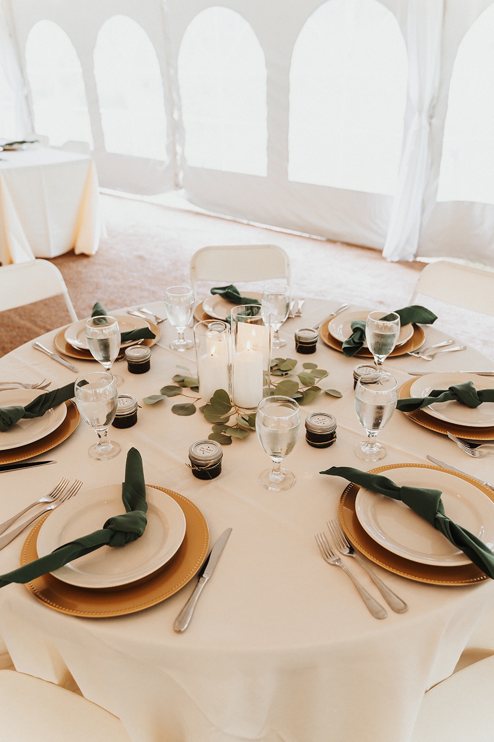 A wedding table setting