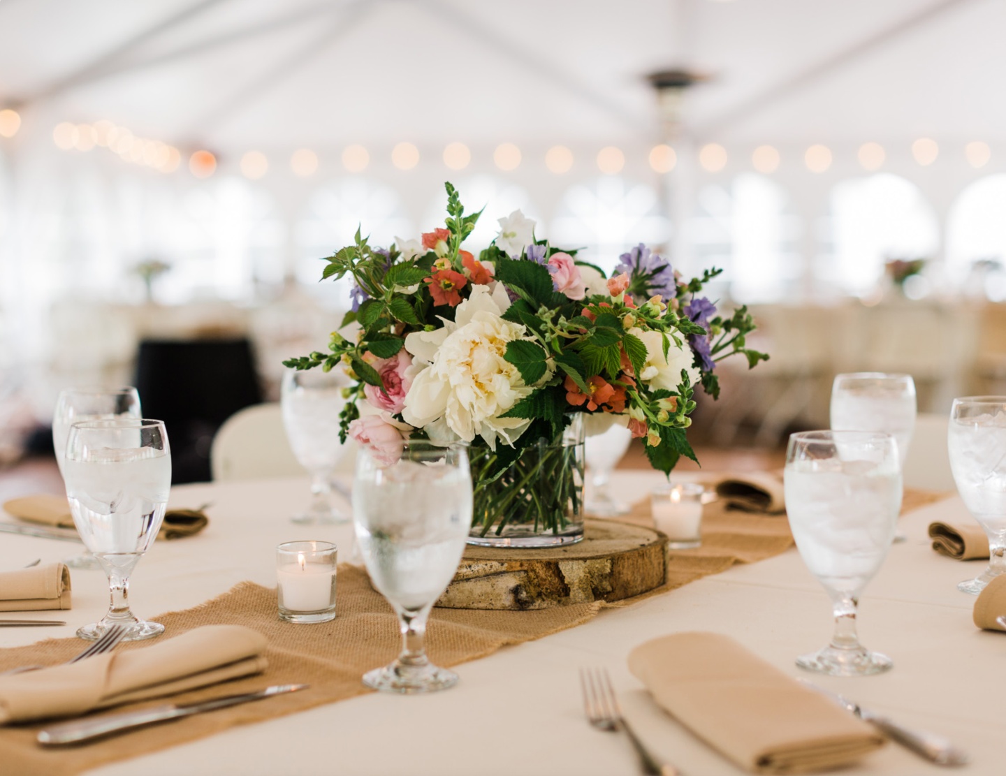 A wedding table setting