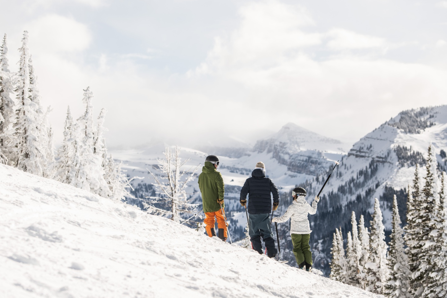 Three friends on a mountain