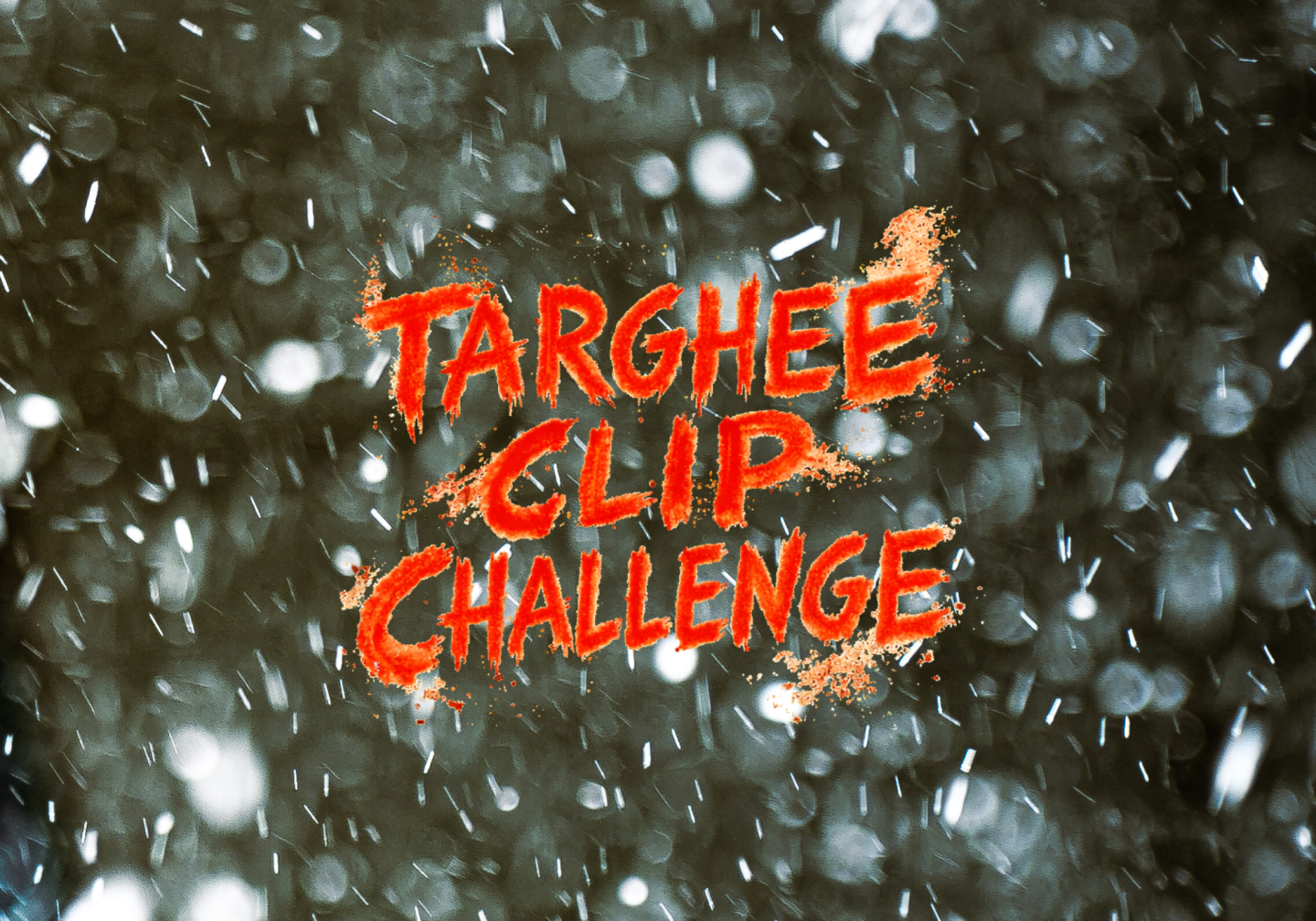 Snowy background with "Targhee Clip Challenge" in bold red letters.