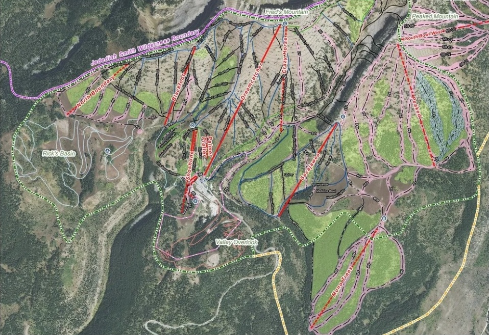 Ski resort map detailing new lift proposals