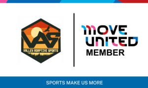 Move United Member logo beside a wheelchair sports emblem.